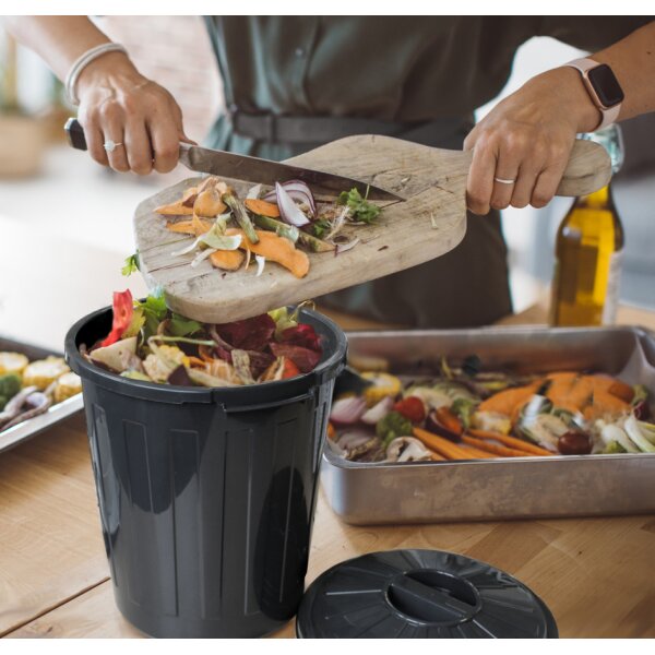 keeeper Poubelle Mini-Tonne mats avec couvercle, 7 litres