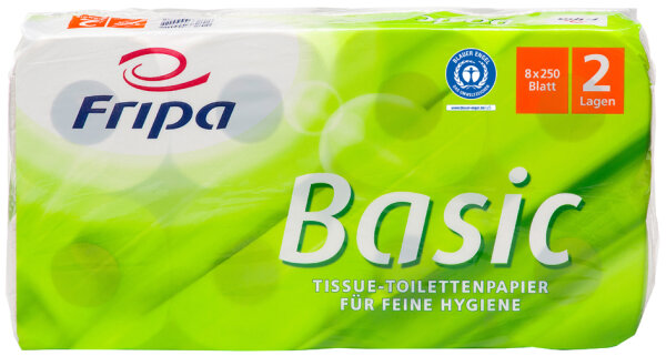 Fripa Toilettenpapier Basic, 2-lagig, weiss