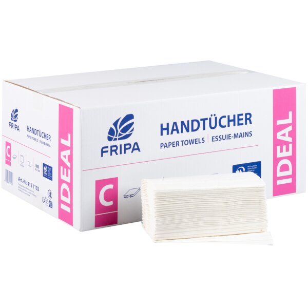 Fripa Handtuchpapier IDEAL, 250 x 230 mm, V-Falz, hochweiss