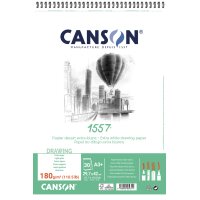 CANSON Zeichenpapierblock 1557, DIN A4, 180 g qm, 30 Blatt