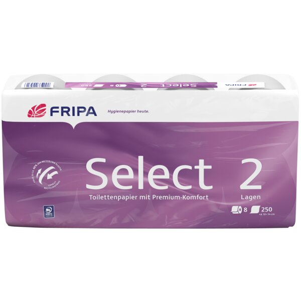 Fripa Toilettenpapier Select, 2-lagig, hochweiss