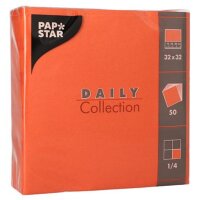 PAPSTAR Serviettes, 320 x 320 mm, 3 couches, orange