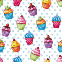 PAPSTAR Serviettes à motif Cupcakes, 330 x 330 mm