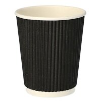 STARPAK Gobelet en carton Ripple Wall, 0,2 l, noir