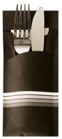 PAPSTAR Pochette à serviette Stripes, noir / blanc