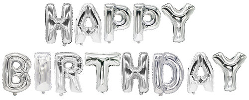 PAPSTAR Folienballon-Set "Happy Birthday", silber
