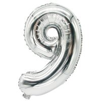 PAPSTAR Ballon en film Chiffres, chiffre: 1, argent