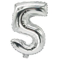 PAPSTAR Ballon en film Chiffres, chiffre: 1, argent