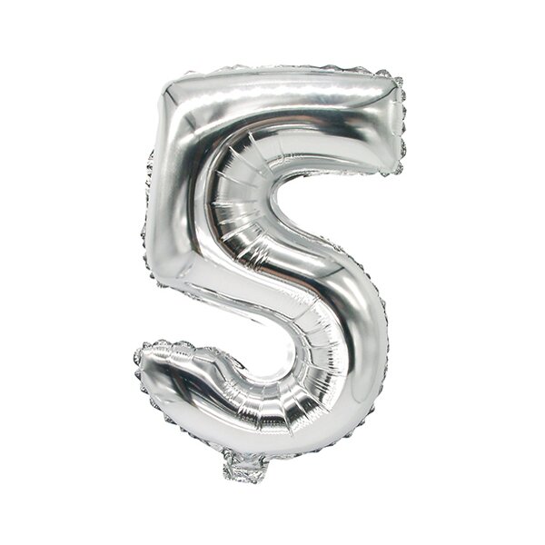 PAPSTAR Folienballon "Zahlen", Ziffer: 5, silber