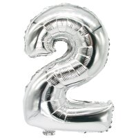 PAPSTAR Folienballon "Zahlen", Ziffer: 5, silber