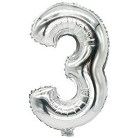 PAPSTAR Folienballon "Zahlen", Ziffer: 5, silber