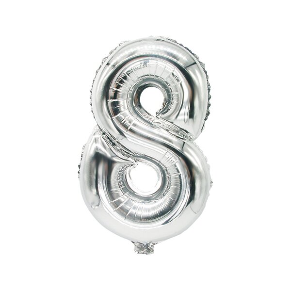 PAPSTAR Ballon en film Chiffres, chiffre: 6, argent