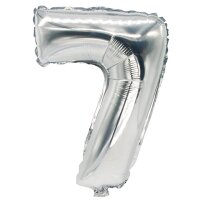 PAPSTAR Ballon en film Chiffres, chiffre: 6, argent