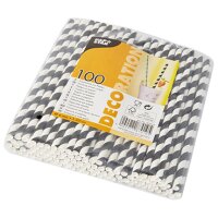 PAPSTAR Paille en papier Stripes, 200 mm, assorti