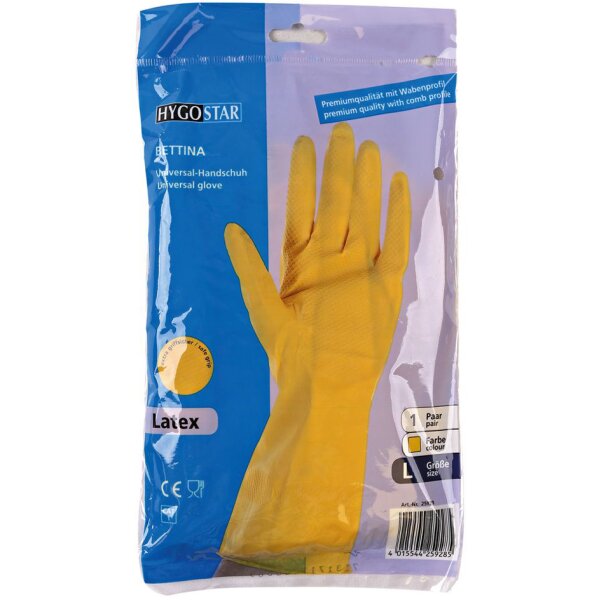 HYGOSTAR Gant universel en latex Bettina, L, jaune