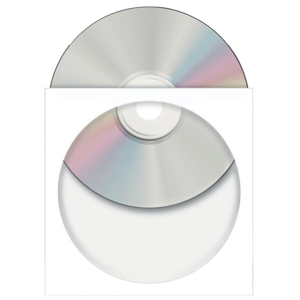HERMA pochettes papier pour CD/DVD, avec fenêtre, blanc