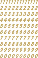 HERMA Zahlen-Sticker 0-9, Folie transparent, Zahlen gold