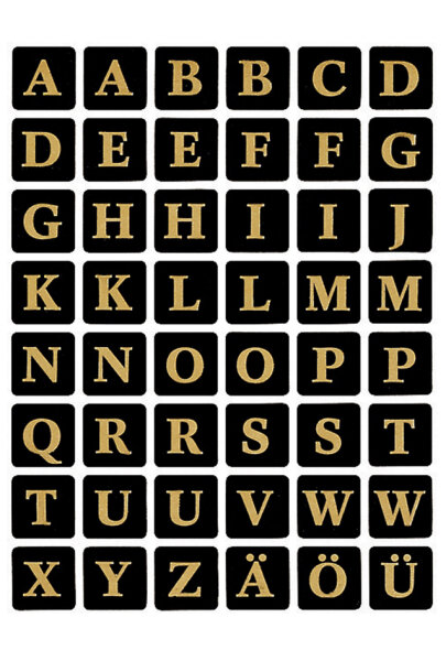 HERMA Buchstaben-Sticker A-Z, Folie geprägt, schwarz gold