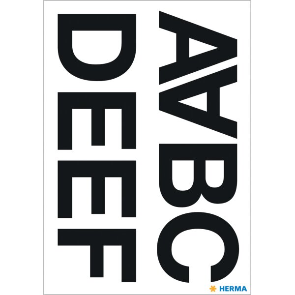 HERMA Sticker alphabétique O-Z, film noir, hauteur 33 mm