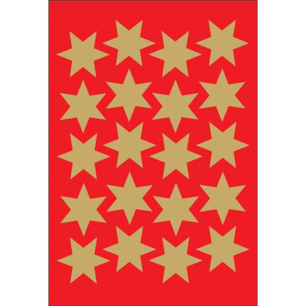 HERMA Weihnachts-Sticker DECOR "Sterne", 15 mm, gold