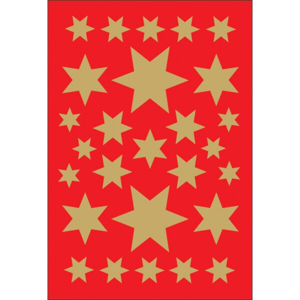 HERMA Weihnachts-Sticker DECOR "Sterne", 15 mm, gold