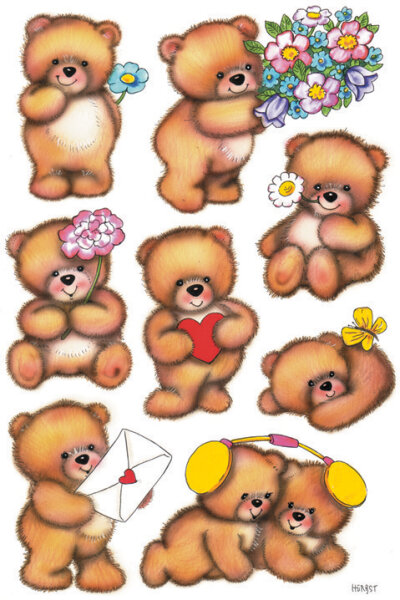 HERMA Sticker DECOR "Bären mit Blumen"