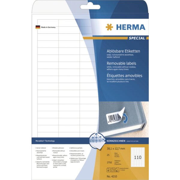 HERMA Etiquette universelle SPECIAL, 96 x 10 mm, blanc