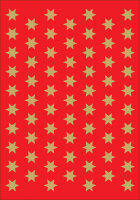 HERMA Weihnachts-Sticker DECOR "Sterne" gold beglimmert 1 Blatt à 35 Sticker 