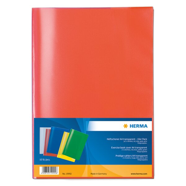 HERMA Heftschoner, DIN A5, aus PP, transparent-rot