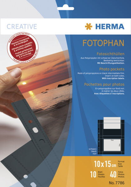 HERMA pochettes transparentes Fotophan pour photos 20 x 30cm