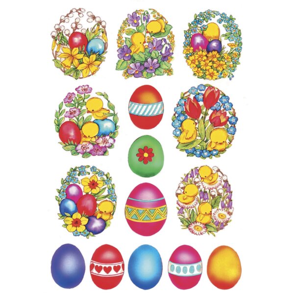 HERMA Stickers de P&acirc;ques DECOR Oeufs de P&acirc;ques, brillant