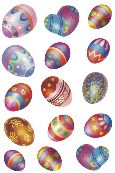 HERMA Stickers de Pâques DECOR Oeufs de Pâques, brillant