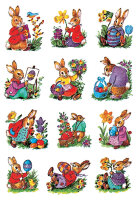 HERMA Stickers de Pâques DECOR Lapins nostalgiques