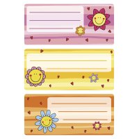 HERMA Etiquettes pour livres Visages de fleurs, 76 x 35 mm