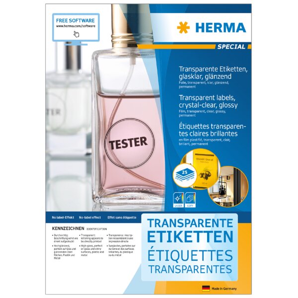 HERMA Étiquette film SPECIAL, 96 x 50,8 mm, transparent