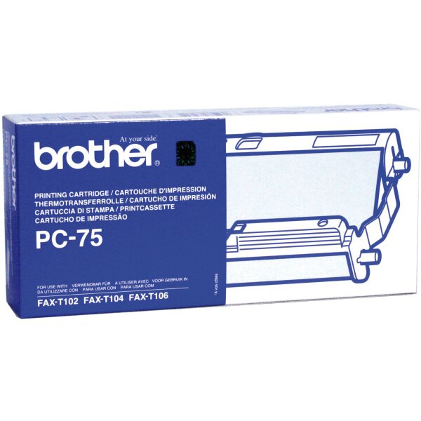 BROTHER Cartouche et rouleau film PC-75 Fax T102/104/106 140 pages
