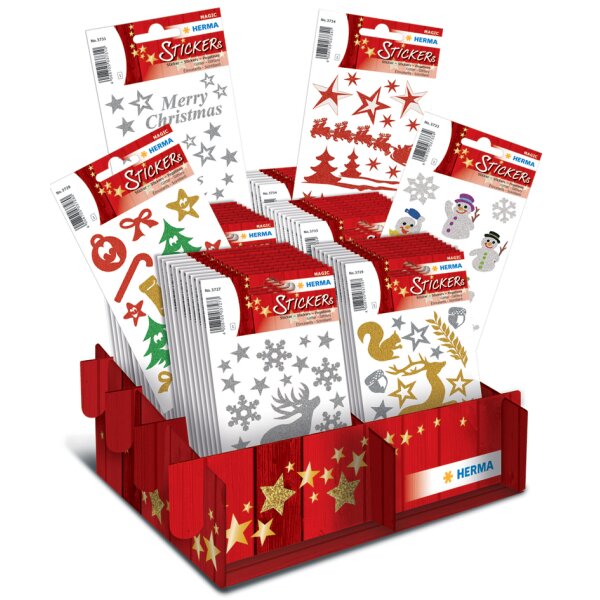 HERMA Weihnachts-Sticker MAGIC "Glanz & Glittery", Display