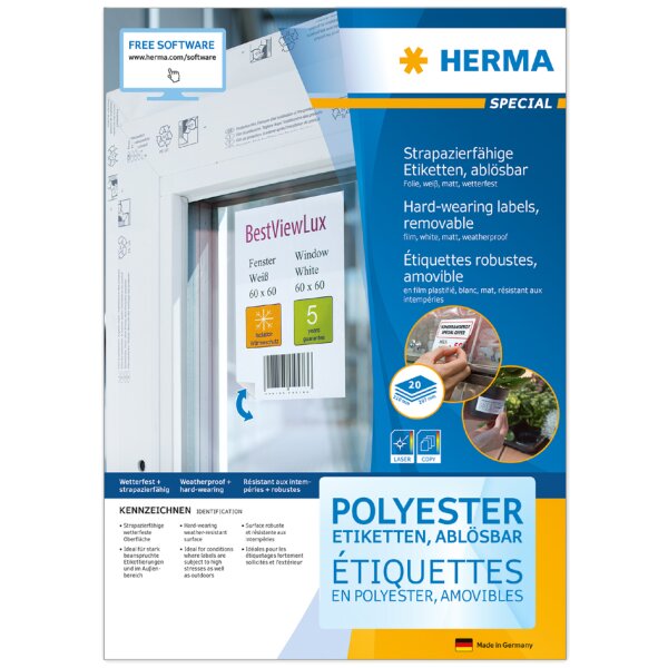 HERMA Polyester-Etiketten SPECIAL, Durchm.: 30 mm, abl&ouml;sbar