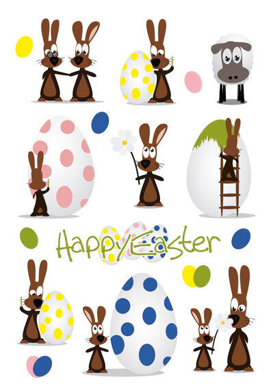 HERMA Sticker de Pâques TREND fête des lapins