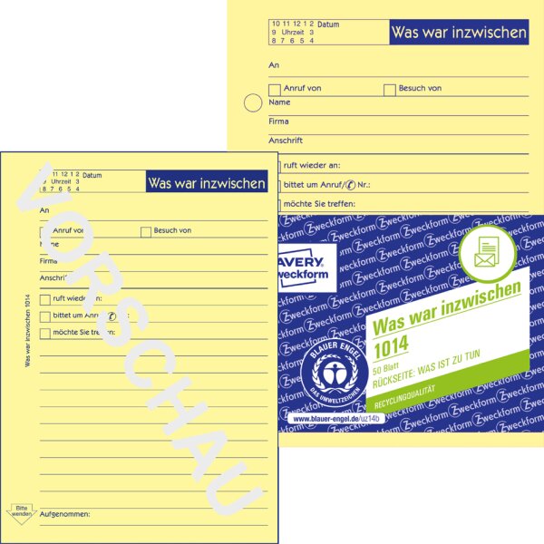 AVERY Zweckform Formularbuch "Telefonnotiz", A5, 50 Blatt
