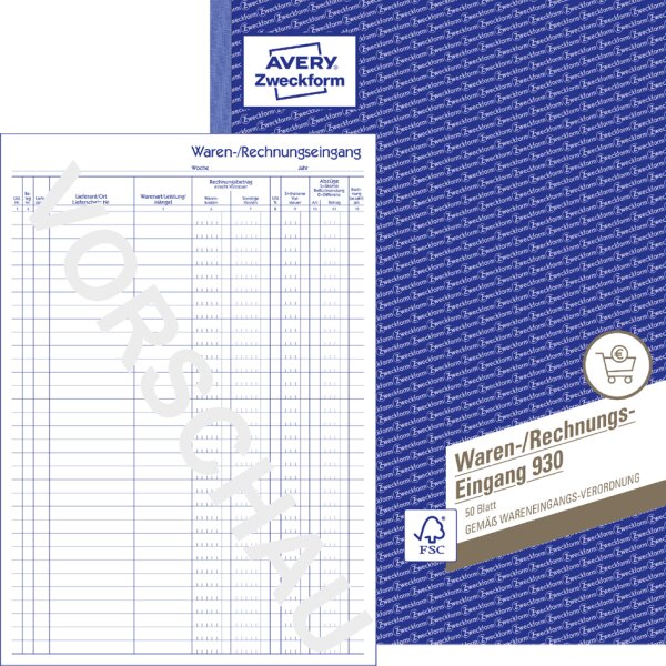 AVERY Zweckform Formularbuch Inventurbuch, A4, 50 Blatt