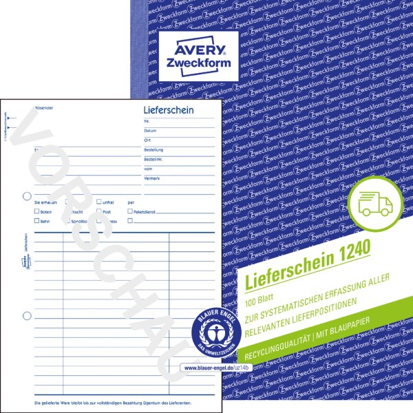 AVERY Zweckform Formularbuch "Lieferschein", RC, A5
