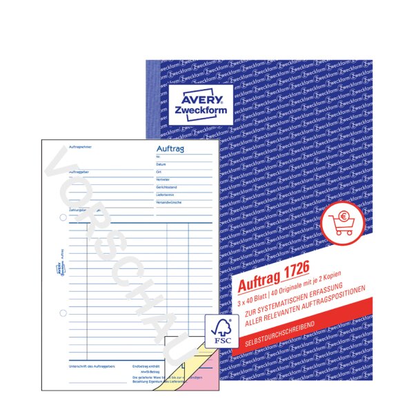 AVERY Zweckform Formularbuch "Auftrag Lieferschein Rechnung"
