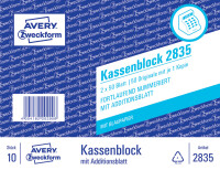 AVERY Zweckform Formularbuch Kassenblock, 2 x 50 Blatt