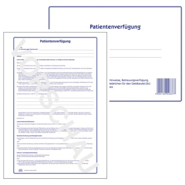 AVERY Zweckform Vordruck "Patientenverfügung", 220 x 163 mm