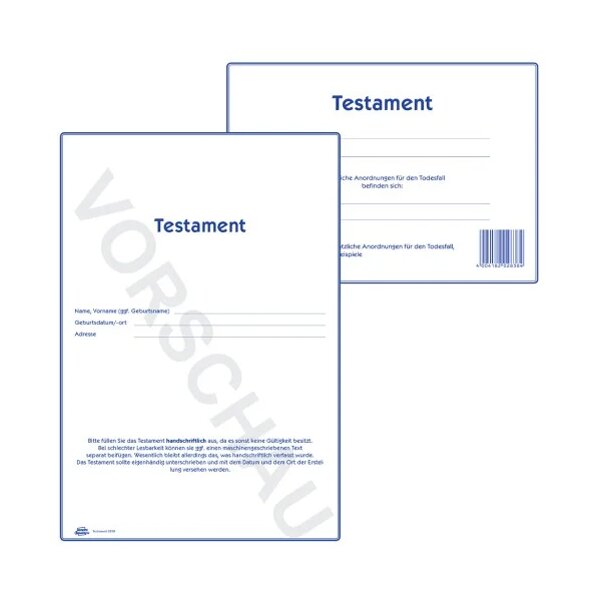 AVERY Zweckform Vordruck "Patientenverfügung", 220 x 163 mm