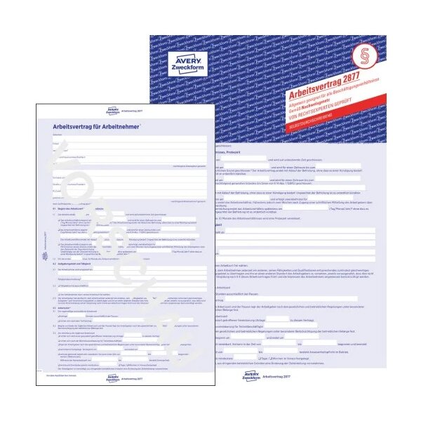 AVERY Zweckform Vordruck "Arbeitsvertrag", A4, für gewerbl.