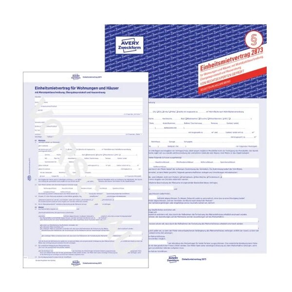 AVERY Zweckform Vordruck "Einheitsmietvertrag", SD, A4