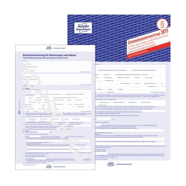 AVERY Zweckform Vordruck "Untermietvertrag", A4, 2-seitig
