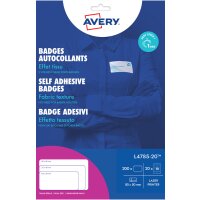 AVERY Badges autocollants, 80 x 50 mm, blanc